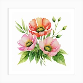 Watercolor Flowers 20 Art Print