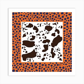 Tangerine Cow Square Art Print