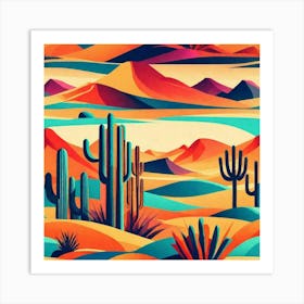 Cactus Desert 1 Art Print