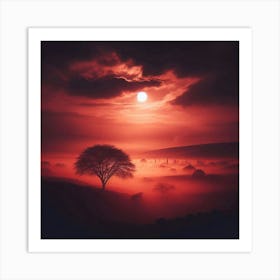 Sunrise In The Mist Art Print