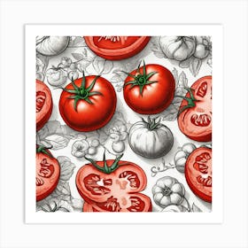 Tomato Seamless Pattern 2 Art Print