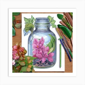 Style Botanical Illustration In Colored Pencil 9 Art Print