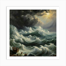 The Storm Of The Sea Galilee Art Print