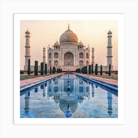 Taj Mahal Mausoleum Square Art Print