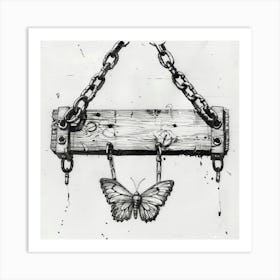 Butterfly On A Chain Art Print