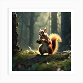 Squirrel In The Forest 327 Art Print