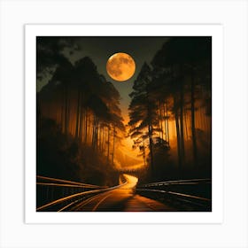 Full Moon In The Forest 7 Art Print