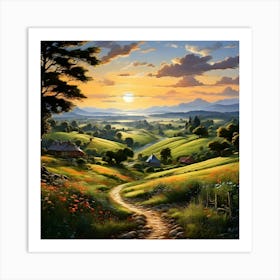 Sunset In The Countryside 1 Art Print