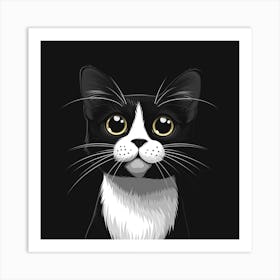 Black And White Cat 1 Art Print