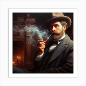 Man Smoking Pipe Art Print