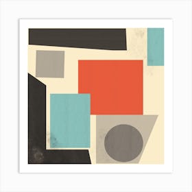 Abstract Painting, Geometric Minimalist Art, Colorful Shapes Art Print