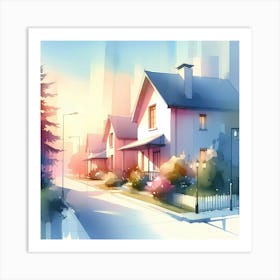 Watercolor House Painting Art Print