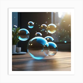 Bubbles flow Art Print