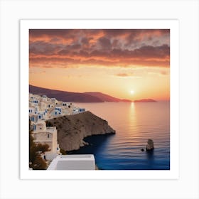 Sunset In Greece 1 Art Print