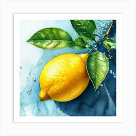 Lemon Watercolor Trending On Artstation Sharp Focus Studio Photo Intricate Details Highly Deta Art Print