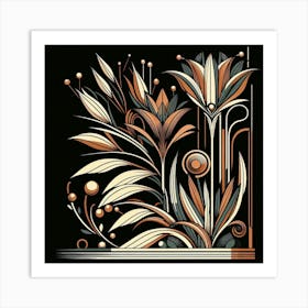 Deco Floral Design Art Print