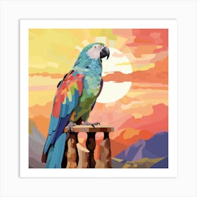 Parrot At Sunset Art Print