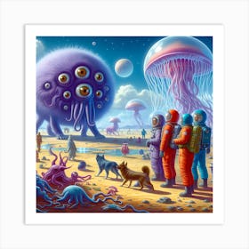 Aliens In Space Art Print