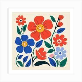 Polka Dot Flowers Art Print