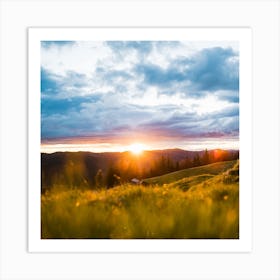 Sunset In The Mountains Art Print