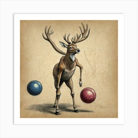 Deer With Balls 1 Art Print