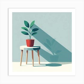 Plant On A Table 1 Art Print