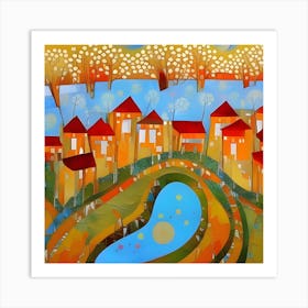 Autumn In The Village 1 Art Print