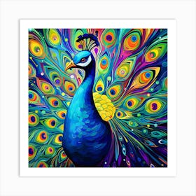 Peacock Painting 1 Art Print