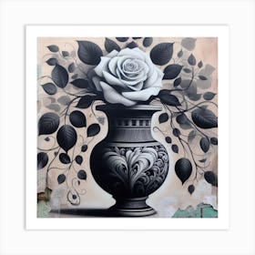 Rose In A Vase Art Print