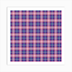 Pink And Blue Plaid 1 Art Print