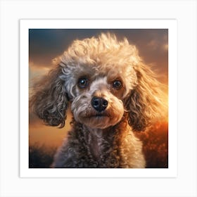 Portrait Of A Poodle Art Print