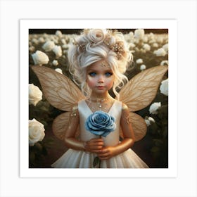 Fairy With Roses Art Print