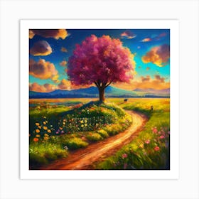 Tree In The Meadow Art Print