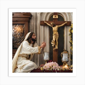 Jesus Praying Art Print