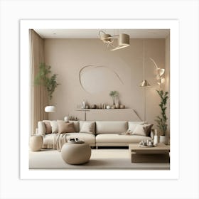 Beige Living Room Art Print