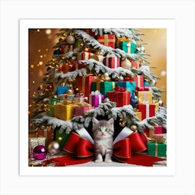 Leonardo Phoenix 09 A Majestic Snowflocked Christmas Tree Over 2 Art Print