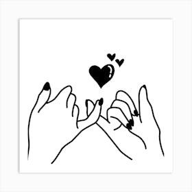 Two Hands Holding A Heart Art Print