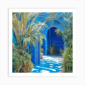 Blue House In Jardin Majorelle Morocco Art Print