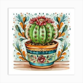 Cactus In A Pot 9 Art Print