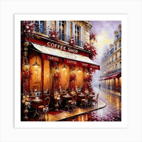 Coffee Shop Paris 1 Art Print