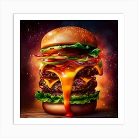 Burger In Space Art Print