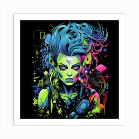 Cyborg Girl 1 Art Print