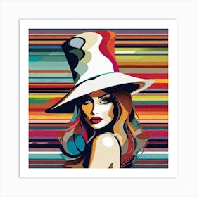 Woman In A Hat 4 Art Print