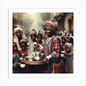 African Street Scene Art Print