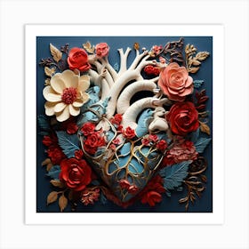 Heart with rose Art Print