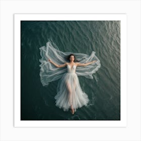 Bride Floats In The Water Art Print