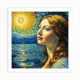 Woman By The Seaxvh Art Print