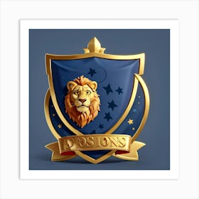 Default Logo Of A Shield With A Lions Head And A Star On It V 0 (1) Art Print