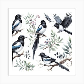 Magpies 2 Art Print