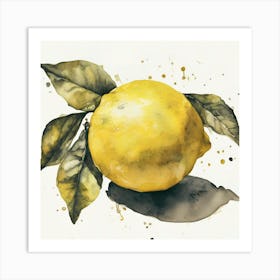 Zitrone, Aquarell, ink Art Print